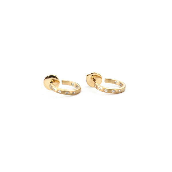 Acanthus Handmade Gold Hand, Lock & Key Earrings